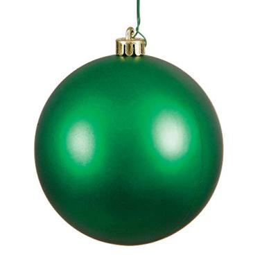 Imagem de Vickerman Enfeite de bola verde fosco de 10 cm - enfeite de bola de Natal inquebrável - 6 por saco - inquebrável e resistente a UV - confiável e durável - Enfeites de Natal verdes festivos
