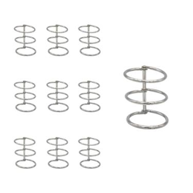 Imagem de WEAXIO 10 peças de fichário de folhas soltas de metal com 3 anéis - Anéis de livro articulados divididos com fecho de pressão de 30 mm para álbuns de fotos DIY, cadernos recarregáveis, capas de
