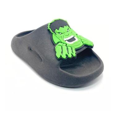 Imagem de Chinelo Slide Menino Hulk Leve Divertido Calce Fácil Férias Escola Pre
