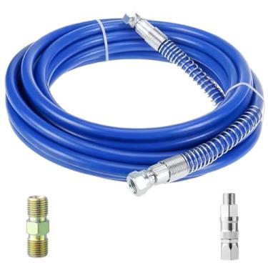 Imagem de Mangueira de pulverizador de tinta Airless de 32FT x 1/10.2 cm – Trabalho de 3300 PSI, tubo de fibra de explosão de 8500 PSI, conector de 0,6 cm e junta giratória, funciona com todos os principais