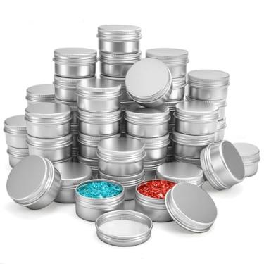 Imagem de 60 Pieces 1 oz Containers with Lids, Lip Balm Containers, Tin Cans with Lids Small Candle Jar Metal Tin Containers Salve Tins