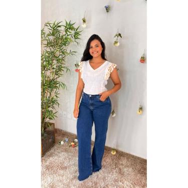 Imagem de Blusa Visco Linho Detalhe Bordado Lastex Costa Crisconf