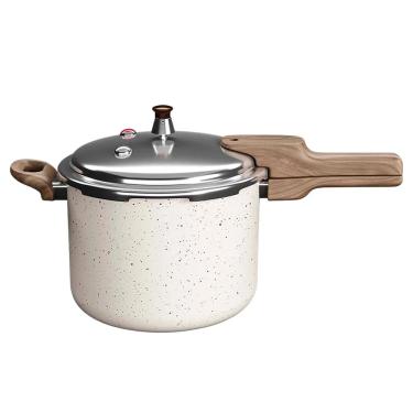 Imagem de Panela Pressão Cerâmica Indução 6,8L Fechamento Externo Fundo Triplo Cozimento Rápido Mármore