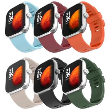 Imagem de Z.DuDuZAZA Pulseiras de substituição compatíveis com Xiao Mi Redmi Watch 4 para mulheres e homens, pacote com 6 pulseiras de substituição de silicone macio compatíveis com Xiaomi Mi Smart Band 8 Pro