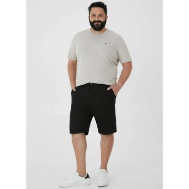 Imagem de Bermuda Slim Sarja Masculina Plus Size Malwee Ref. 131239, Preto, 54