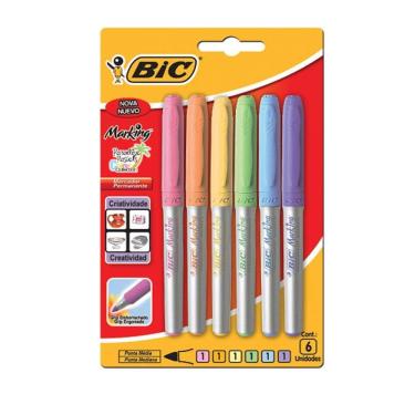 Imagem de Pincel Marking Paradise pastel c/ 6 cores 891855 Bic