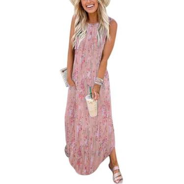 Imagem de Vestido de verão Zeagoo para mulheres plus size, folgado, rosa claro