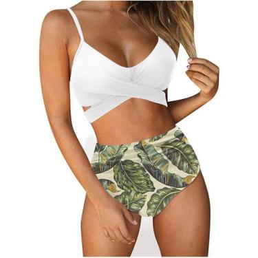 Imagem de Conjunto de biquíni de moda feminina Swimsuit Suspensórios de impressã