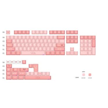 Imagem de DRAOZA Conjunto de teclas de 82 teclas grossas PBT rosa cereja teclado mecânico compatível com Cherry MX, Gateron, Kailh, Outemu serve para 61/64/68/71