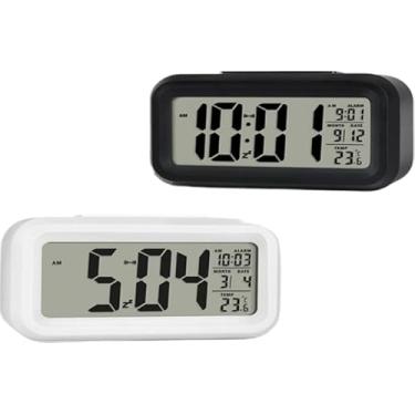 Imagem de Relógio de Mesa Portátil Digital Despertador Led Lcd Brilha Escuro(Aleatório)