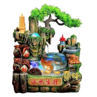 Imagem de XFNVXC Fonte decorativa para uso interno, fonte de mesa, sala de estar, tanque de peixes, desktop, Rockery, fonte de água para casa, ornamentos de bonsai, fonte de jardim para casa