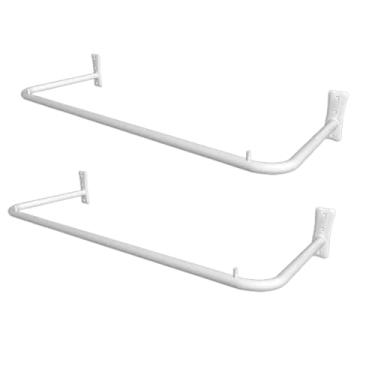 Imagem de Kit 2 Arara Cabideiro de Parede 1 Metro Reto Ferro Expositor de Roupas para Loja Closet (Branco)