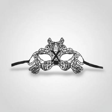 Imagem de Máscara Feminina Em Renda Tiger Baile Festas 50 Tons de Ciza