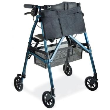 Imagem de Andador Adulto Idoso Stander com Bolsa, Suporta até 113 Quilos, Azul