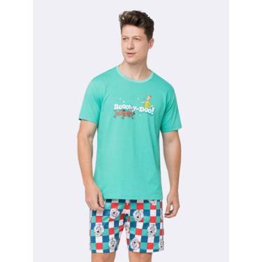 Imagem de Pijama Manga Curta Masculino Scooby-Doo Natal - Veggi, Verde, M, Mascu