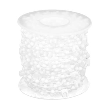 Imagem de Corrente de elos de fundo cego 10 m liso prático com contas para persianas verticais, encaixe simples de usar, cortina vertical decorativa
