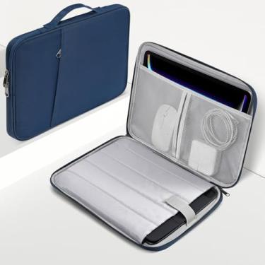 Imagem de Capa para laptop de 13 polegadas para laptop Microsoft Surface 7 2025 e 2024 (Copilot+ PC) 35.1 cm e 34.3 cm Surface Laptop 6/5/4, resistente à água à prova de choque com bolso para acessórios - azul