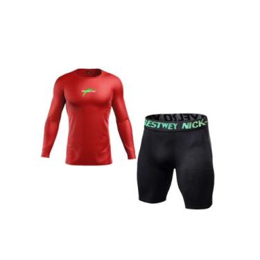 Imagem de Conjunto Esportivo Térmico Masculino Segunda Pele  Short Camiseta com 