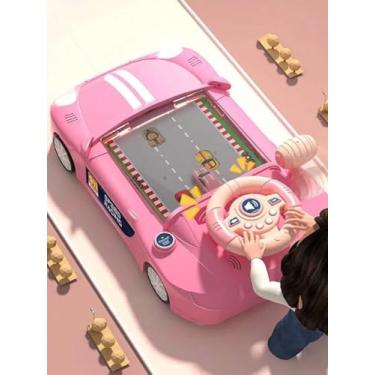 Imagem de Simulador de Corrida Infantil, Volante de Brinquedo com Carros de Corrida, Rosa e Azul