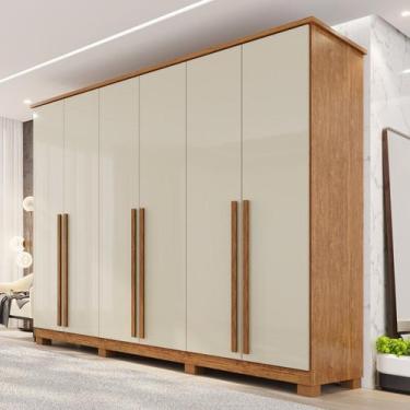 Imagem de Guarda-roupa Casal 6 Portas 4 Gavetas com Pés 100% Mdf Zurique - IMOP 