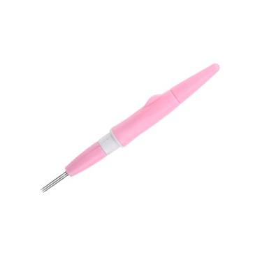 Imagem de Tnfeeon Caneta Perfuradora de Agulha de Bordado, Ferramenta Artesanal de Plástico e Metal Com 3 Agulhas Finas para Enfeite e Decoração Têxtil DIY (Róseo)