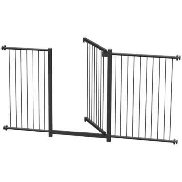 Imagem de GRADE Kit Portão Pet Bebê 70cm 85/90/100/105/120/148cm Preto - MULTIFO