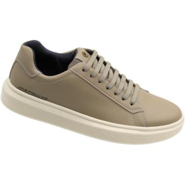 Imagem de Tênis Casual Pegada Microfibra Cadarço Elástico Masculino, Caqui, 42