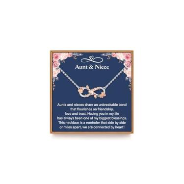 Imagem de IEFLIFE Colar de presente para mulheres – Corrente de prata esterlina 925 banhada a ouro rosa 14K Infinito Presentes para mãe filha, presentes de aniversário para avó, neta e irmã, Zircônia cúbica