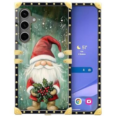 Imagem de DAIZAG Compatível com Samsung Galaxy S24 Plus, Papai Noel de Natal com decoração dourada de frutas capa protetora de TPU macio antiarranhões