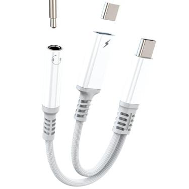 Imagem de Adaptador de áudio USB C para 3,5 mm (2 em 1), cabo de carregamento com porta dupla para iPhone16 compatível com fone de ouvido Samsung Galaxy tipo C AUX para fone de ouvido Apple DAC, divisor estéreo