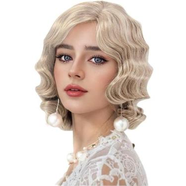 Imagem de Peruca Kaneles Blonde 1920s Finger Wave Synthetic Hair
