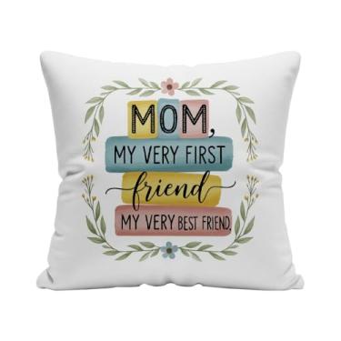 Imagem de wtisan Capa de almofada de presente para mãe, 45,7 x 45,7 cm, melhores presentes para mãe e filho, para o dia das mães, aniversário, Natal, fronha decorativa com envelope de presente