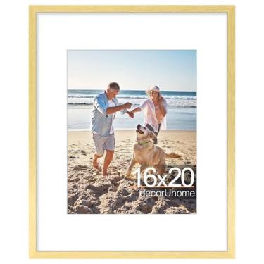 Imagem de decorUhome Porta-retrato de 40,6 x 50,8 cm, exiba imagens 28 x 35 cm com tapete ou 40 x 50 cm sem tapete, moldura de pôster para pendurar na parede, ouro, 1 pacote