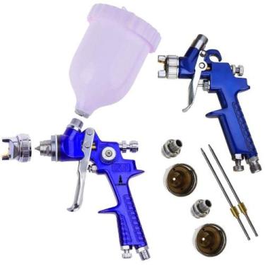 Imagem de Kit 2X Pistolas Pintura Hvlp Bicos 1.4 1.7Mm Profissional - Lorben