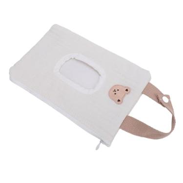 Imagem de Generic Saco Dispensador de Lenços Umedecidos para bebê Com Design Bonito Apresenta Recurso de Puxar Fácil para Carros ou Uso de Armazenamento de Lenços Umedecidos Em Movimento (Urso Branco)