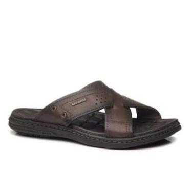 Imagem de Chinelo Pegada Masculino Sandália Em Couro e Amortecedor 131222-Masculino