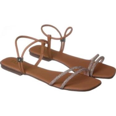 Imagem de Sandália Rasteira Feminina Tira Stras Rasteirinhas Brilhos-Feminino