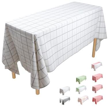 Imagem de ZGP (Grade branca) 137 x 213 cm, 10 peças de toalha de mesa de PE puro descartável, toalhas de mesa para festas, piquenique, casamento, toalhas de mesa decorativas, retângulo, capa de plástico branco