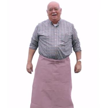 Imagem de Intedge Avental 334 BISTRO APRON-LP, cintura bistrô com 2 bolsos, mistura durável de poliéster/algodão, 96,5 cm C x 86,4 cm L, rosa, feito nos EUA, avental de cozinha comercial para funcionários de