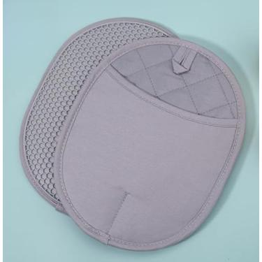 Imagem de Luvas de cozinha resistentes ao calor Luvas de forno com isolamento espesso para assar (cinza)