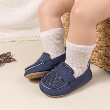 Imagem de Mocassins para bebês meninos meninas sola macia mocassins meninas primeira caminhada sapatos sociais, A01/azul, 12-18 Months Toddler
