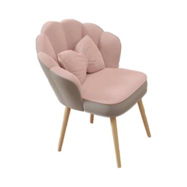 Imagem de DimyFew Cadeira de vaidade com design nórdico e travesseiro para maquiagem, Cinza Rosa