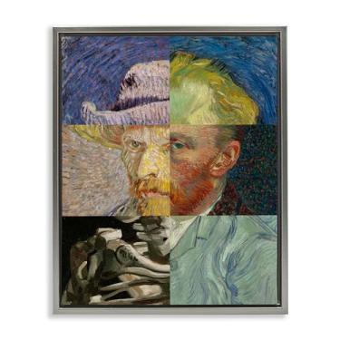Imagem de Stupell Industries Retratos de Van Gogh Colaged Brown Framed Floater Canvas Wall Art, design por Masters Redux, 78 x 63 cm