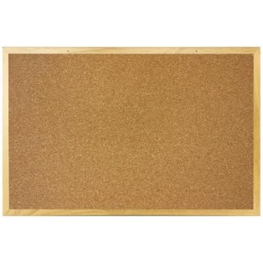 Imagem de Quadro Lousa Cortiça Moldura Madeira Avisos Recados Quadro de Avisos Anotações Diversas Medidas (70x50)