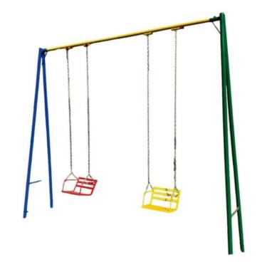 Imagem de Balanço Infantil 2 Lugares C/ Encosto - Colorido - 2 Lugares