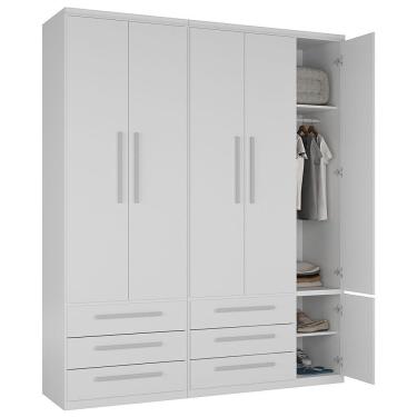 Imagem de Guarda-roupa 5 Portas 6 Gavetas Modular 1310 Ilan Branco
