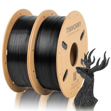 Imagem de TINMORRY 2 rolos de filamento PETG-Eco 1,75 mm, filamento de impressão 3D PETG rápido, 1 kg, 1 carretel, 2 kg, preto