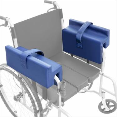Imagem de MENURSY Calha de braço de suporte lateral para cadeira de rodas - Acessório de almofada de apoio de braço com alça, acessório de travesseiro de descanso de braço e cotovelo para idosos e pacientes com