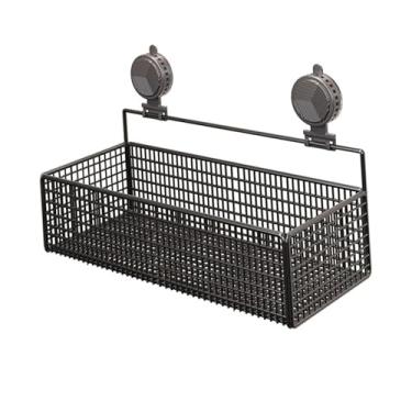 Imagem de Ioensy Organizador de banheiro, suporte para shampoo e cosméticos, cesto de chuveiro sem furos, prateleira de chuveiro simples para cozinha, Black M