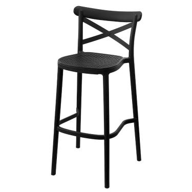 Imagem de Banqueta Alta Banqueta Plats Polipropileno Assento Plástico 103cm Prata OR Design